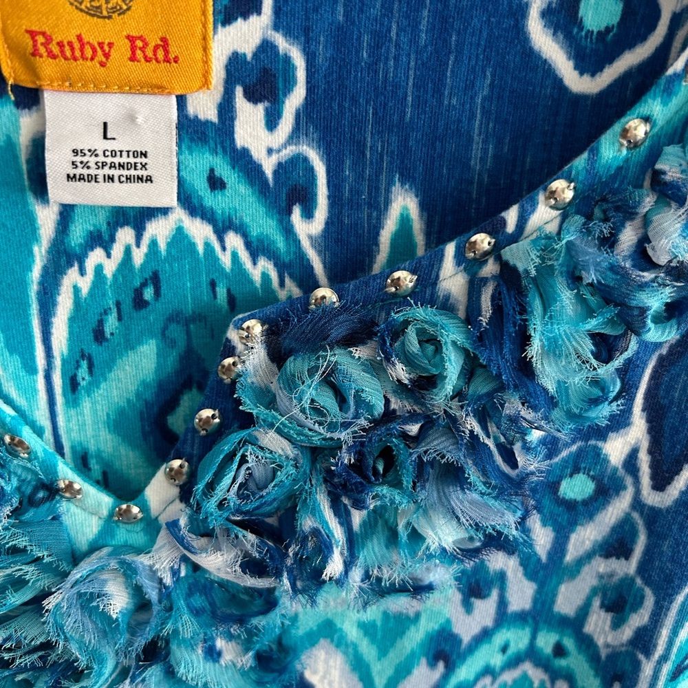 Ruby Rd L 3/4 sleeve top - Picture 3 of 8